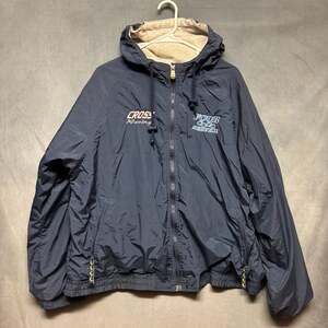 Luna Pier Windbreaker Size L Navy Blue Cross Racing Jacket Four CCCC Service